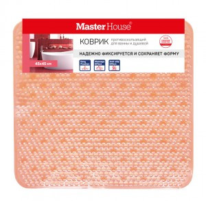Коврик противоскользящий д/ванной, душевой кабины ГАИТИ 46*43см,  коралл, 75165 Master House