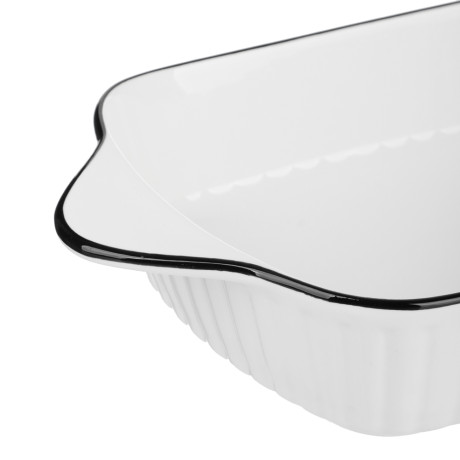 MILLIMI Соло Форма для запекания и сервировки прямоугольная, 800мл, 26,5х14х5см, фарфор