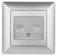 ЭРА Intro Solo роз. СУ телеф. RJ11, алюминий 4-302-03, 4259