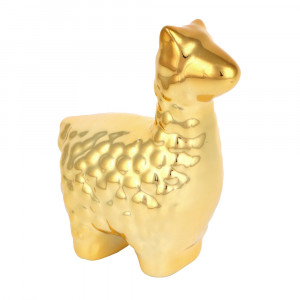 Фигурка декоративная Лама, 7,5х4х8,8 см, керамика, цвет золото