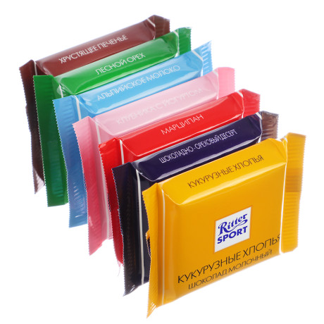 Шоколад Ritter Sport mini Яркая коллекция, 15г, 7 вкусов