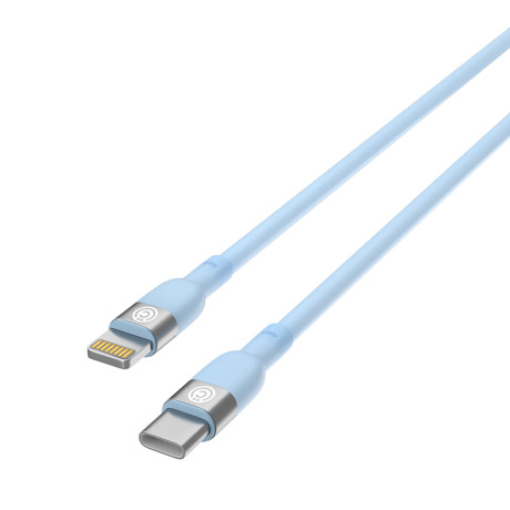 ВСЁГАЗИН Кабель для зарядки Live Type-C-iP, 1м, Быстрая зарядка 2.4А, PD 22W, силикон, голубой