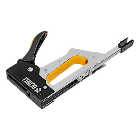 Степлер металлический, скобы в комплекте, 2К рукоятка, тип 53, 6-10 мм Denzel