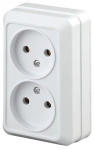 ЭРА Intro Quadro роз. ОУ 2 мест. 16A (керамика) белый, 250В 2-203-01 0408