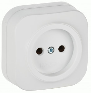 IEK GLORY роз. ОУ 1 мест. 10А РС20-2-ХБм белый мат. ERH10-K01M-10