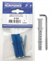 Шуруп-костыль 6*60 с дюбелем 10 (2 шт BL) НАКРЕПКО 103921