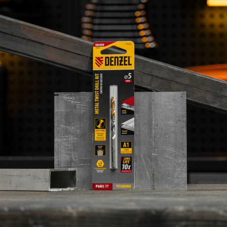 Сверло спиральное по металлу 5 x 86 мм, Р6М5, Golden Tip  Denzel