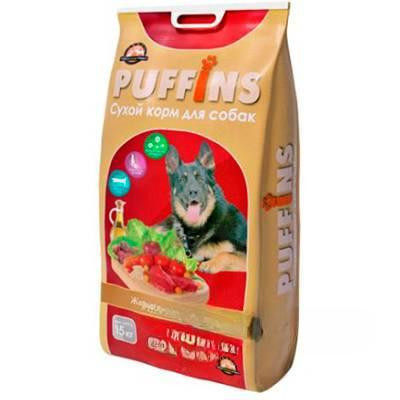 Пуффинс сухой для собак 15 кг Жаркое из говядины