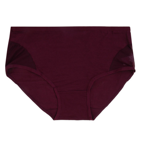 GALANTE Трусы женские макси с декором, р.48, 95%хлопок, 5%спандекс, бордовый, НБ25-15