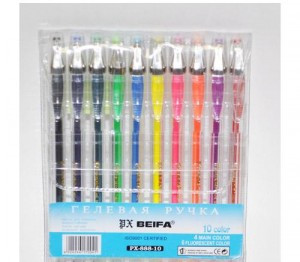 Ручка гелевая 10 цв.PX888-10 PVC Китай