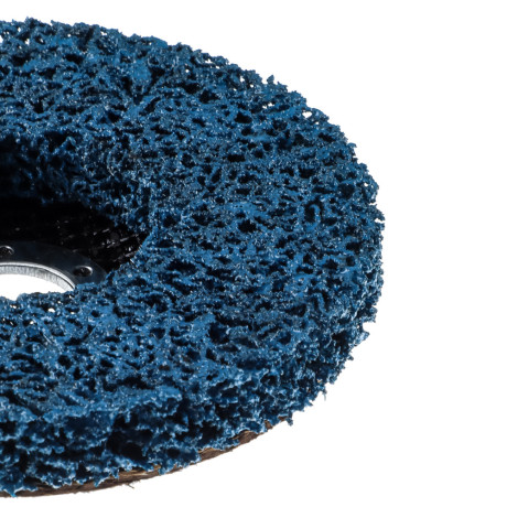 ЕРМАК Диск коралловый зачистной 125мм для УШМ, п.кв. 22 мм, толщина 14мм, синий, средняя жестк.