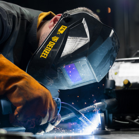 Щиток защитный лицевой (маска сварщика) F4, см. окно 90х35, DIN4/9-13// Denzel