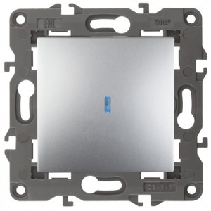 Эра 14-1102-03 СУ выкл. инд. 10АХ-250В,  Elegance, алюминий 3318