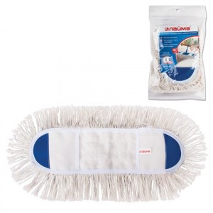 Насадка МОП плоская 40 см д/швабры-рамки, карманы, хлопок, Лайма 601481