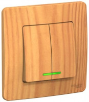 Systeme Electric BLANCA выкл. СУ 2 кл. 10А ясень (пл.осн., инд.) BLNVS010515 (5!)