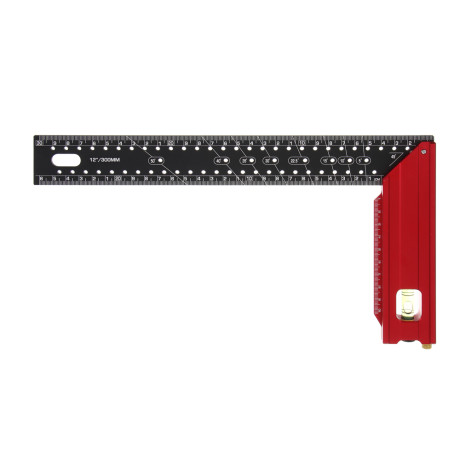 Угольник разметочный 30см тм ЕРМАК, с отверстиями для разметки(интервал 5мм) и пузырьковым уровнем