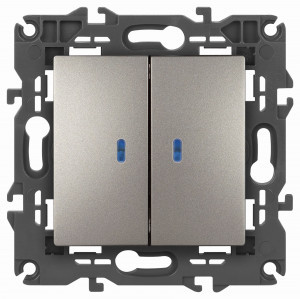 ЭРА Elegance мех. выкл. СУ 2 кл. (инд.) 10A титан 14-1105-16 65789