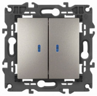 ЭРА Elegance мех. выкл. СУ 2 кл. (инд.) 10A титан 14-1105-16 65789