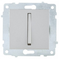 OVIVO мех. выкл. СУ 1 кл. 10А (узкая клавиша) серебро (ко всем рамкам) 610-000210-200