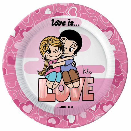 Love is...Набор бумажных тарелок, 6 шт d=180 мм