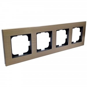 Ovivo Рамка СУ 4 мест. PRIME ELEMENTS ALUMINIUM бронза/черный, 403-510017-228