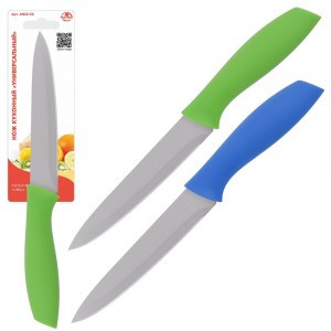 Нож универсальный, дл.22,5 см, лезвие 12см (кратность 6шт!!!), пластик, нерж.сталь AN60-66 Мультидом