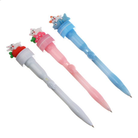 Ручка шариковая синяя с печатью "Пушистые гурманы", 3 вида