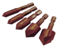 Набор зенкеров по металлу 5шт 6.35, 9.53, 12.7, 15.88, 19.05 мм