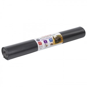 Мешки д/мусора 240 л, черные, в рулоне 5 шт., ПВД, 80 мкм, 90х140 см (±5%), особо прочные, ЛАЙМА, 60