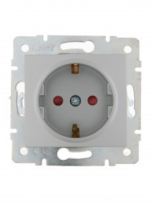 Lezard KARINA мех. роз. СУ 1 мест. 16А шторки, керамика матов. серебро (корп. ABS) 707-4388-124