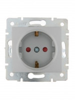 Lezard KARINA мех. роз. СУ 1 мест. 16А шторки, керамика матов. серебро (корп. ABS) 707-4388-124