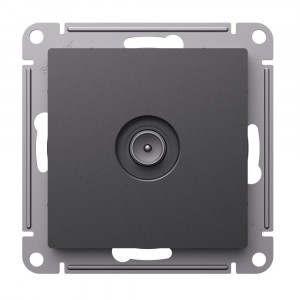 Systeme Electric AtlasDesign TV мех. роз. СУ 1 мест. проходн., БАЗАЛЬТ ATN001492 (5!)