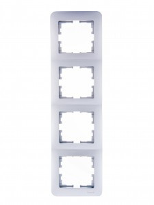 Lezard KARINA LIFE рамка 4 мест. (верт.) б/вст матов. серебро (ABS) 708-4300-154