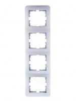 Lezard KARINA LIFE рамка 4 мест. (верт.) б/вст матов. серебро (ABS) 708-4300-154