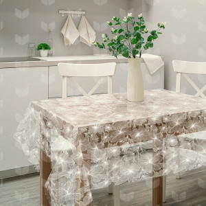 Скатерть ПВХ 110*132см Гибискус 106448 Рыжий кот