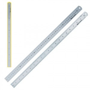 Линейка металлическая 50 см, BRAUBERG, европодвес, 210310