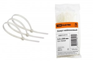 TDM хомут 2,5х200мм нейлон, белый (уп. 100шт., цена за уп.) (20!) SQ0515-0115
