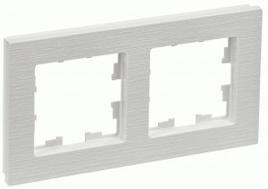 IEK BRITE Рамка СУ 2 мест. РУ-2-Бр пластик белый рифленый BR-M22-51-K01