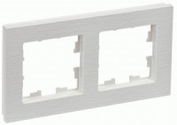 IEK BRITE Рамка СУ 2 мест. РУ-2-Бр пластик белый рифленый BR-M22-51-K01