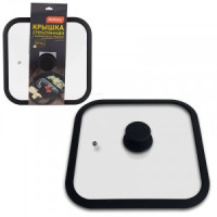 Крышка Mallony QUADRATO, 26*26см, обод/ручка силикон, паровыпуск, стекло 3666,