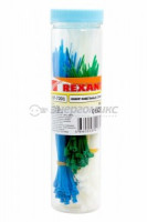 REXANT набор хомут нейлон. цвет. НХ-1 100х2.5(Б,З) 150х2.5(синий) 200х3.5(бел.) Туба 200шт 07-7201