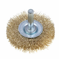 ЕРМАК Щетка дисковая для дрели, витая латунированная стальная проволока 0,3мм, 50мм