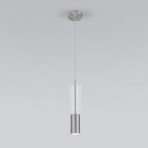 Eurosvet св-к подвесной GU10 1x50 Вт 70х70х1200 металл прозрачный/никель Solita 50249/1 a061721