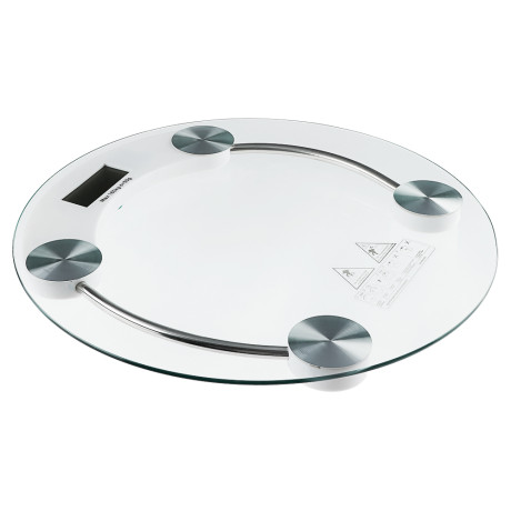LEBEN Весы напольные электронные круглые, ЖК-дисплей, макс. нагр.до 180кг, стекло, d33см