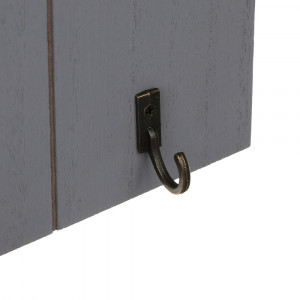 Ключница открытого типа на 3 крючка, 22,5x24x3 см, МДФ, серый