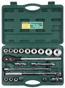 Набор торц гол KRAFTOOL "INDUSTRIE QUALITAT" (3/4"), Cr-V, пласт кейс, 20пр zu27895-H20_z01