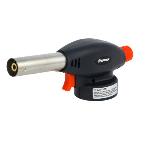 Горелка газ. с пьезорозжигом тм ЕРМАК, цанг. захват, шир. сопло, пласт., латунь, 17х6,6х5,1см