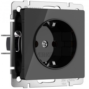 Werkel мех. роз. СУ 1 мест 16A земля (черный акрил) W1171048 a064041