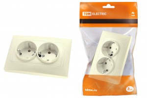 TDM Лама роз. СУ 2 мест. 16А сл. кость  (земля, шторки) (6!) SQ1815-0113