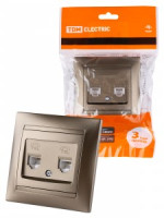 TDM Лама роз. СУ RJ11 2 мест. телефонная бронза SQ1815-0718